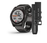 Garmin Fenix 7X Sapphire Solar mit Titanarmband schiefergrau/schiefergrau
