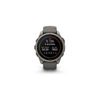 Garmin Montre connectée fēnix 9 47 mm – Écran AMOLED – Titane – Argent, bracelet gris