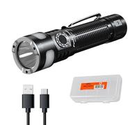 Fenix LD35R Lampe de poche rechargeable USB-C 1800 lumens, avec sorties multicolores blanches, rouges et bleues, éclairage à 360 degrés et organiseur Lumentac