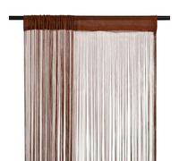 FENLAX Lot de 2 rideaux à fils 140 x 250 cm marron pour porte de terrasse, rideau de porte, moustiquaire de pièce, séparateur de pièce, décoration de vitrine