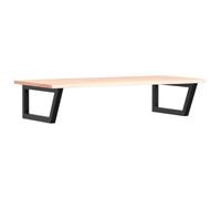 FENLAX Plateau de lavabo avec support mural trapèze 100 x 50 x 22 cm - Meuble de salle de bain - Étagère flottante - Console murale - Support de lavabo - Noir - Support en bois de chêne massif