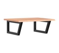 FENLAX Plateau de lavabo avec support mural trapèze 60 x 50 x 22 cm Étagère de salle de bain Support de lavabo Console murale Noir Support en bois de chêne massif Support en acier
