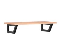 FENLAX Plateau de lavabo avec support mural trapèze 80 x 40 x 17 cm - Ensemble de meubles de salle de bain - Console murale - Support de lavabo - Support mural en bois de chêne noir - Support en acier