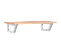 FENLAX Plateau de lavabo avec support mural trapèze 80 x 40 x 17 cm - Support de lavabo - Support de meuble de salle de bain - Console murale - Étagère flottante - Blanc - Support en bois de chêne
