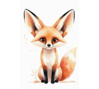 Fennec Fox Charm - Minimalist Graphic Watercolor Notebook | Cute Pastel Desert Fox Illustration | 6x9 in, 120 Pages, Lined: A Modern Graphic ... Perfect for Writing, Journaling, and Gifting