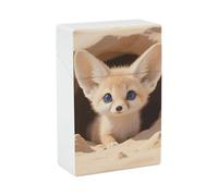 Fennec Fox Cub in DenCigarette Étui pour 20 cigarettes King Size Résistant à l'écrasement et à l'eau Boîte à cigarettes en plastique rigide élégant et portable avec ouverture à pression en un clic