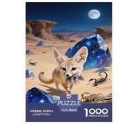 Fennec Fox Puzzle 1000 Pieces Cadeau Unique Jeu Éducatif Défi Jouet À De Qualité Supérieure Peinture Art pour Adultes Et Enfants À Partir De 14 Ans 38x26cm/1000pcs
