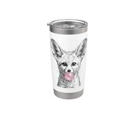 Fennec Renard soufflant Bubble Gum Animal Mignon Art Gobelet isotherme en acier inoxydable double paroi