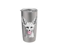 Fennec Renard soufflant Bubble Gum Animal Mignon Art Gobelet isotherme en acier inoxydable double paroi