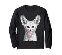 Fennec Renard soufflant Bubble Gum Animal Mignon Art Manche Longue