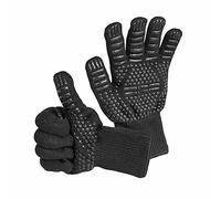 FENNEK | Gants de barbecue de qualité supérieure | Résistants à la chaleur jusqu'à 500 °C | Avec protection des avant-bras | Pour griller, pâtisserie, cuisine, barbecue, feu de camp | 1 paire - Taille