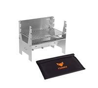 FENNEK light | Barbecue au charbon de bois | acier inoxydable | portable/démontable | pour camping/trekking/voyage en van/barbecue dans le jardin ou la nature