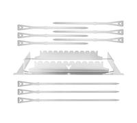 FENNEK Lot de Piques à brochette et Porte-brochettes | Accessoires pour Grill 2.0 de Acier Inoxydable | Made in Germany | 10 pièces