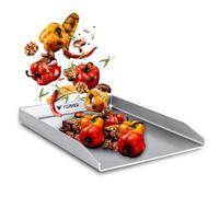 FENNEK Plancha - Plaque de cuisson Teppanyaki - 40 x 30 cm - Sans bord avant - Acier inoxydable de 4,0 mm - Idéale pour les hamburgers, les légumes, le poisson, les steaks, etc. - Passe au