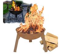 FENNEK Rustic - Petit brasero de 43 cm de diamètre - Fabriqué en tôle d'acier - Inoxydable - Avec le temps un bel aspect rouille rustique - Fabriqué en Allemagne