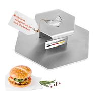FENNEK Smasher | Presse à griller | acier inoxydable poli | de qualité | pour cuisine, jardin, restaurant, etc