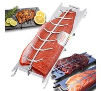 FENNEK Support de Saumon en Acier Inoxydable pour braseros et barbecues sphériques - avec mécanisme de Serrage spécial - Alternative Parfaite à la Planche de Saumon - Made in Germany
