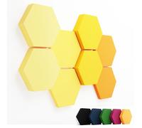FENNEXT® Panneaux absorbeurs acoustiques [8 pièces] pour une réduction sensible des bruits | Tableau acoustique moderne en plaques acoustiques hexagonales | Panneaux muraux inoffensifs fabriqués dans