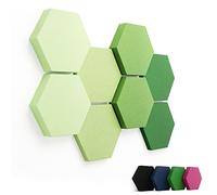 FENNEXT ® Velvet Mousse Acoustique - Panneaux décoratifs de Mousse anti réverbération pour jeux, studio YouTube, bureau - 8x 3D Panneaux muraux GREEN SHADES