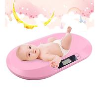 FENNNDS Balance d'allaitement, numérique, jusqu'à 20 kg, avec affichage LED, fonction arrêt et tare automatiques, pour chiens, chats, nouveau-nés et bébés, rose