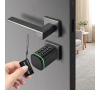 fennnds Cylindre de serrure électronique de porte avec code numérique/clé manuelle/Smart Keycard/Bluetooth & application pour appartements, maisons, garages, caves, hôtels et bureaux, noir