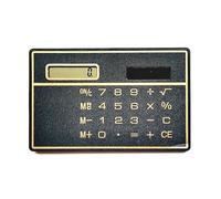 FENOHREFE Petite calculatrice de poche à énergie solaire, 8 chiffres, corps mince, portable, standard, carte fine, solaire, noir