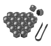 FENOQ 20 Pièces Voiture Cache Ecrou Roue pour Volvo V90 V60 V70 V90 XC40 XC60 XC70 XC90, Capuchons D'écrou Hexagonal Couvre Écrous Pneu Boulon Couvre Antipoussière Protecteurs,C/Grey-21mm