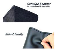 FENOQ Couvre Volant Voiture pour Peugeot Expert 2016 2017 2018 2019 2020 2021 2022, en Cuir Cousue à La Main Housse Caches Volant Antidérapant Respirant Durable Accessoire Intérieur,E/Yellowline