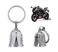 FENQURO 2 Pcs Guardian Bell, Clochette Moto Guardian Ride Bell, Guardian Bell Acier Inoxydable, Lucky Bell Cloches De Moto Cloches, Cloche D'esprit Pour Motard, Bell Guardian Bell Ou Porte Clés