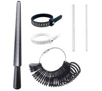 FENQURO 5 Pcs baguier, Baguier Mesure Taille Doigts, Outil de Mesure de Bague 4 Échelles - Jauge Anneaux pour Mesurer Les Tailles de Bagues, Calibreur de Doigt Précis