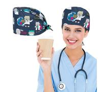 FENQURO Bonnet Chirurgical Élastique Casque Salle d'Opération Casque Chirurgical Chapeau Médicaux, Battage femme, écouteur chirurgical, Infirmières, Dentistes