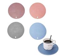 FENQURO Lot de 4 Tapis de Dessous de Plat en Silicone Tapis de séchage Polyvalent résistant à la Chaleur jusqu'à 464 ° F, Support de Pot, étanche, antidérapant, Flexible, Durable