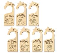 FENQURO Séparateurs Placard pour Bébé en Bois, 7 Pièces Diviseurs de Garde-Robe Bébé, Separateur Penderie pour Bébé, Diviseurs de Taille Vêtements, Organisateurs de Vêtements pour Bébé
