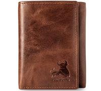 FENRIR Bull Guard Best Leather Men's RFID Trifold Wallet with ID Great Outdoor Wallet
