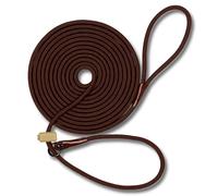 Fenrir Long Line Laisse de dressage professionnelle pour chien de 6 m pour le rappel, facile à utiliser, bouchon à ressort, légère et durable (marron)