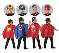 FENRIR Rubie's Super Hero Cape Set Amazon Exclusive Officially Licensed Marvel Assortment 4 Capes and Eye Masks, Small