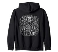 Fenrir - Symbole païen Nordique Viking Loup Runes Sweat à Capuche