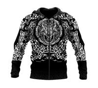 Fenrir Wolf Men's réaliste imprimer 3D Pull à sweat à capuche à manches longues en vil