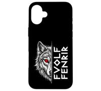 Fenrir Wolf Norse Rune Graphique Yeux Rouges. Coque pour iPhone 16 Plus