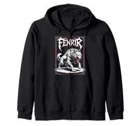 Fenrir Wolf Viking Mythologie Nordique Antique Art Nordique Sweat à Capuche
