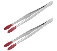 Fenroq 2 PièCes de Brucelles à Pointe en Caoutchouc PVC Silicone Pince à éPiler de PréCision Laboratoire Industriel Passe-Temps Artisanat Pince à éPiler Outil-Rouge