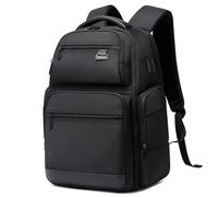 FENRUIEN Sac à dos d'affaires extensible pour homme - Étanche - Avec port USB - Antivol - Bagage à main - Pour le travail, les voyages d'affaires, le collège, la randonnée, Noir , extra breit,