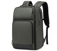 FENRUIEN Sac à dos extensible pour ordinateur portable - Sac à dos d'affaires pour homme et femme - Avec compartiment pour ordinateur portable - Port de charge USB - 17", Vert armée., extra breit,