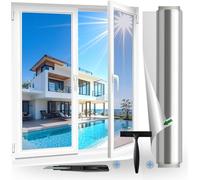 Fensfolie Film de protection solaire pour fenêtre intérieure ou extérieure, argenté, film miroir anti-UV, sans résidus, thermique, contre la chaleur et les regards indiscrets, 44,5 x 200 cm