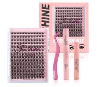 Fenshine Cils Faux Cluster de longueur souple pour usage personnel et domestique (T02 Kit with Remover)