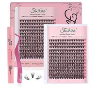 Fenshine Cluster Lashes Cils individuels D Curl 9-15 mm Longueur DIY Extensions de cils Doux Individuels pour un usage personnel à la maison (30D, 9-15 mm)