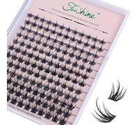 Fenshine - Extensions de cils en grappe de cils individuels à tige large C/D Curl 9-15 mm de longueur - Extensions de cils souples individuelles pour usage personnel à domicile (MIX 9-15 mm, D Curl