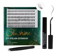 Fenshine Extensions de cils individuels doux à tige large et à faire soi-même, courbure C/D, longueur 9 à 15 mm pour usage personnel à la maison (mélange de 9 à 15 mm, courbure C/D, longueur F07)