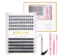 Fenshine Extensions de cils individuels doux à tige large et à faire soi-même, courbure C/D, longueur 9 à 15 mm pour un usage personnel à la maison (3D-FD30-50D, mélange 11 à 15 mm)