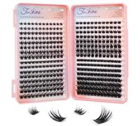 Fenshine Extensions de cils individuels doux à tige large et à faire soi-même, courbure C/D, longueur 9 à 15 mm pour usage personnel à la maison (mélange de 9 à 16 mm, courbure C/D)